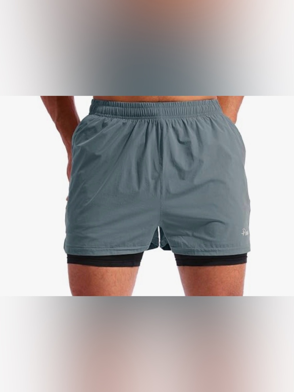 Men’s Two-in-One Athletic Running Shorts with Built-In Liner